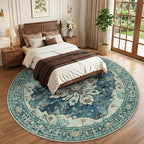 RELEANY Area Rugs Round 10ft Washable Non-Slip, Floral Vintage Distress - Image 2