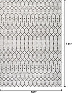 JONATHAN Y Moroccan Geometric Indoor Outdoor Area Rug 9X12 Cream/Black - Image 2