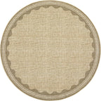 GarveeHome Scalloped Jute Print 4 ft Round Rug Washable Non-Slip Soft - Image 4