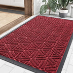 Smiry Front Door Mat Outside Entrance, Heavy Duty Sturdy Natural Rubber Doormat by Smiry