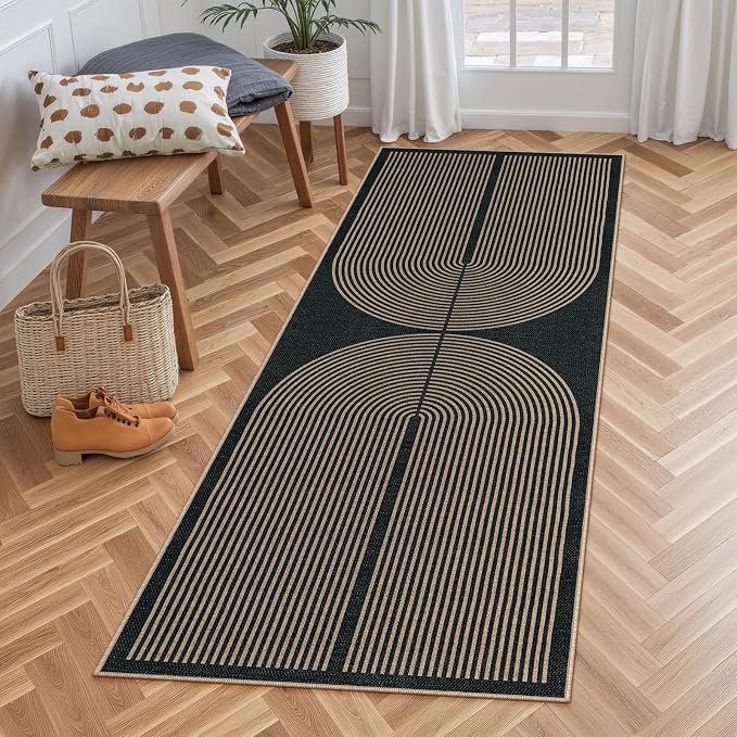 Lahome Enfys Modern Rainbow Hallway Runner Rug, 2x6 Washable Easy Jute Rugs - Image 8