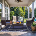 GENIMO Outdoor Rug 5' x 8' Patio Waterproof, Foldable Reversible Plastic Straw - Image 7