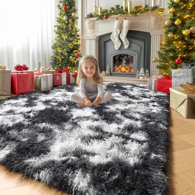 Amdrebio Black White Grey Cool Area Rugs - Image 8
