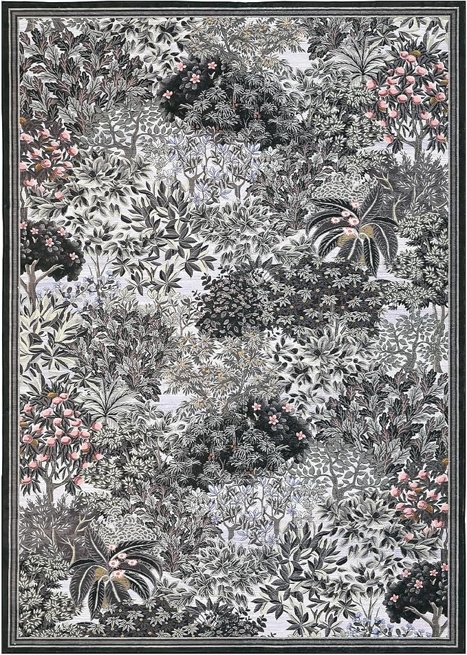 GarveeHome Forest Rugs 5x7, Botanical Low Pile Non Slip Stain Resistance - Image 4