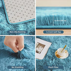Litanika 8x10 Shag Area Rug for Living Room Bedroom, Tie-Dyed Blue High Pile - Image 5