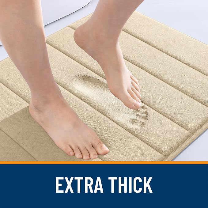 OLANLY Memory Foam Bath Mat 40x32, Super Soft Absorbent Bathroom Rugs, Quick Dry - Image 6