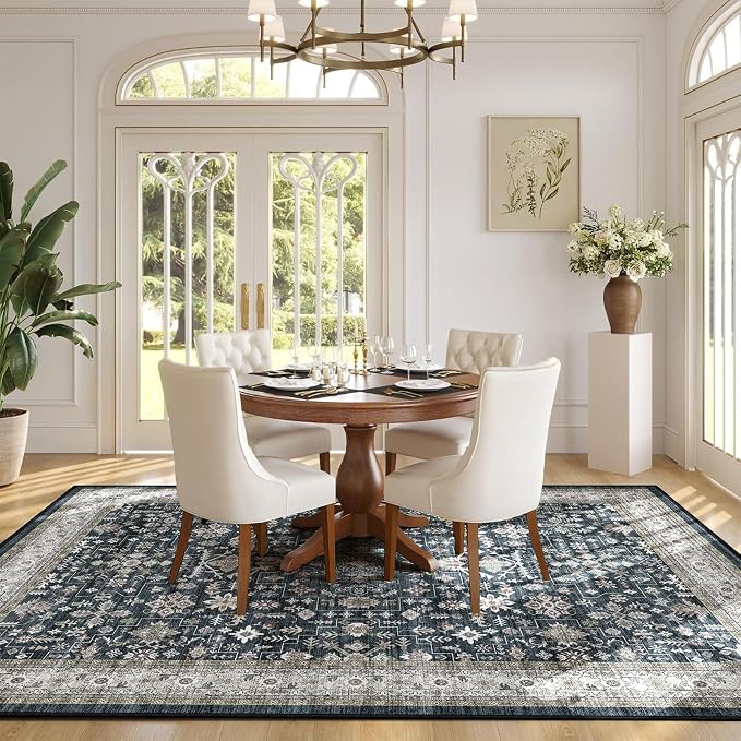 Ashen Farmhouse Washable 8x10 Area Rugs - Image 6
