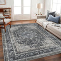 CHAMPLANT Washable Area Rug 9'x12' Retro Boho Design Non-Shedding Easy Care by CHAMPLANT