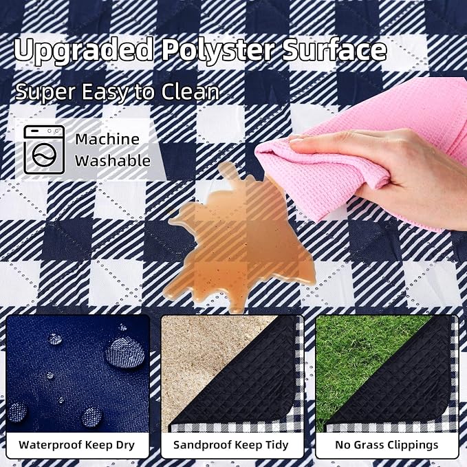 ZAZE Picnic Blankets Machine Washable, Oversized XL Outdoor Mat - Image 4