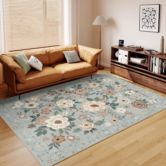DUKINO 8x10 Area Rug, Floral Rugs - Image 8