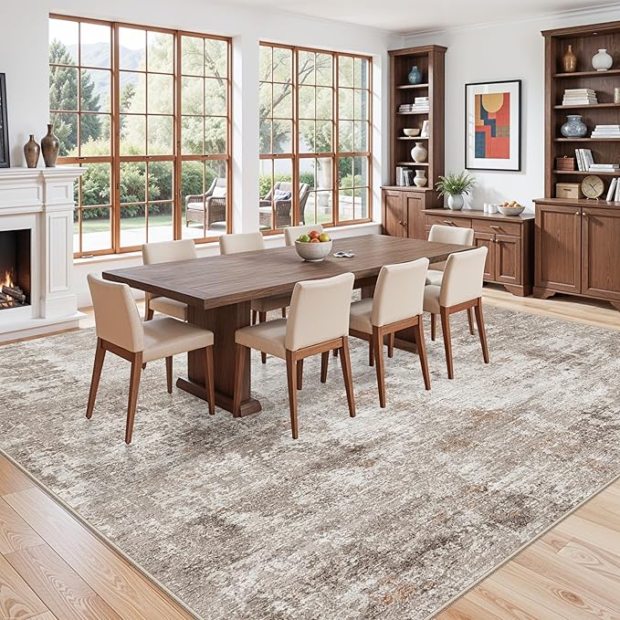 11x11 Square Area Rug for Living Room–Washable Non-Slip Soft Large Rug for - Image 3