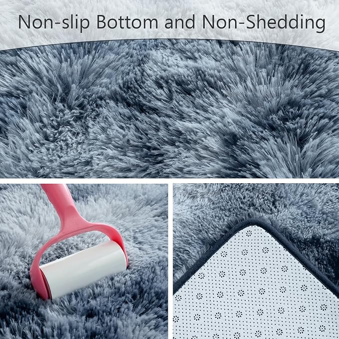 AROGAN Soft Rainbow Area Rugs for Girls Room, Fluffy Girls Bedroom Rugs - Image 2