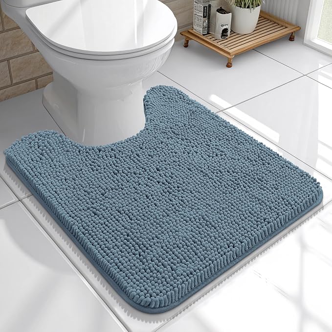 OLANLY Toilet Rugs U-Shaped 20x20, Extra Soft Absorbent Chenille Contour by OLANLY