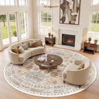 zesthome 9ft Round Rugs for Living Room, Non-Slip Washable Round Area Rugs - Image 3