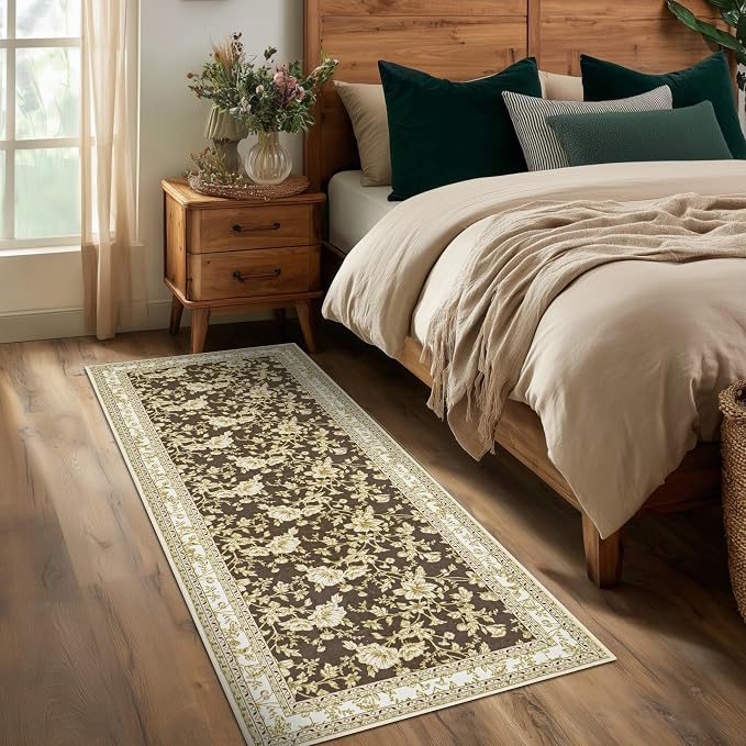 Brown Runner Rugs 2x6 for Hallway Kitchen Bedroom Beside Laundry Room Bathroom - Image 3