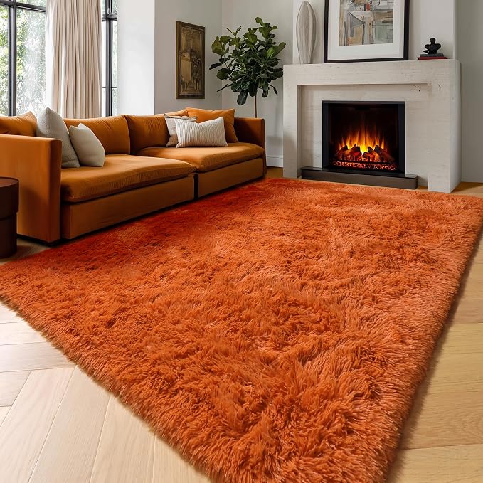 Amdrebio Burnt Orange Large Area Rugs 8x10 - Image 4