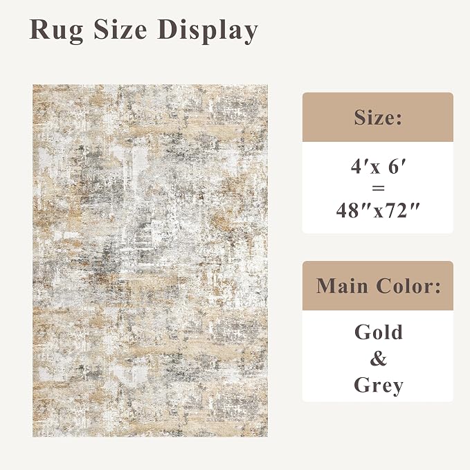 4x6 Washable Entryway Rug – Non-Slip Low-Pile Small Area Rug - Image 2