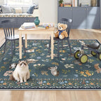 Soalmost Cat 3x5 Area Rugs for Entryway, Machine Washable Animal Floral Accent - Image 2