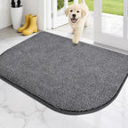 PURRUGS Dirt Trapping Door Mat Half Round 32" x 47", Non-Slip Machine Washable by PURRUGS