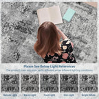 Living Room Rug 9x11 Gray Area Rugs Machine Washable Abstract Boho Large Rug - Image 3