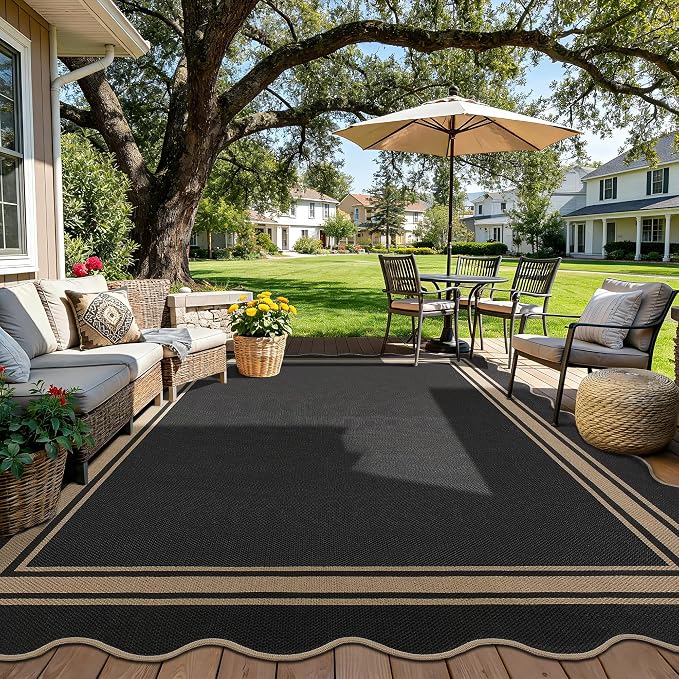 8x10 Scalloped Rug Easy Jute Washable Rug - Image 2