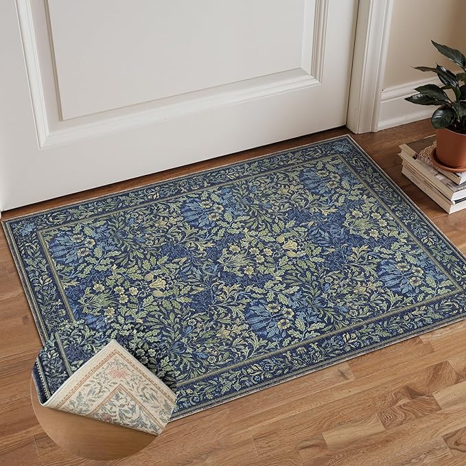GENIMO Washable Small Reversible Rug 2x3, Low-Pile Non-Slip Kitchen Mat by GENIMO