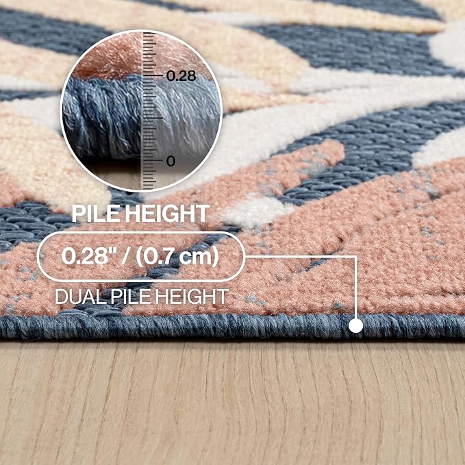 JONATHAN Y Tropics Palm Leaves Indoor Outdoor Area Rug 5x8 Dark Blue/Multi - Image 6