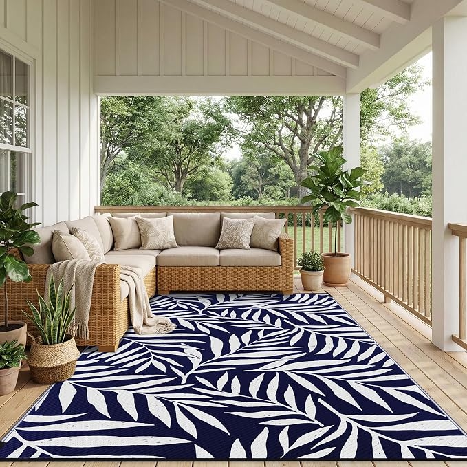 Smiry Outdoor Rug 6x9 ft, Waterproof Reversible Plastic Straw Rugs, Outdoor - Image 6