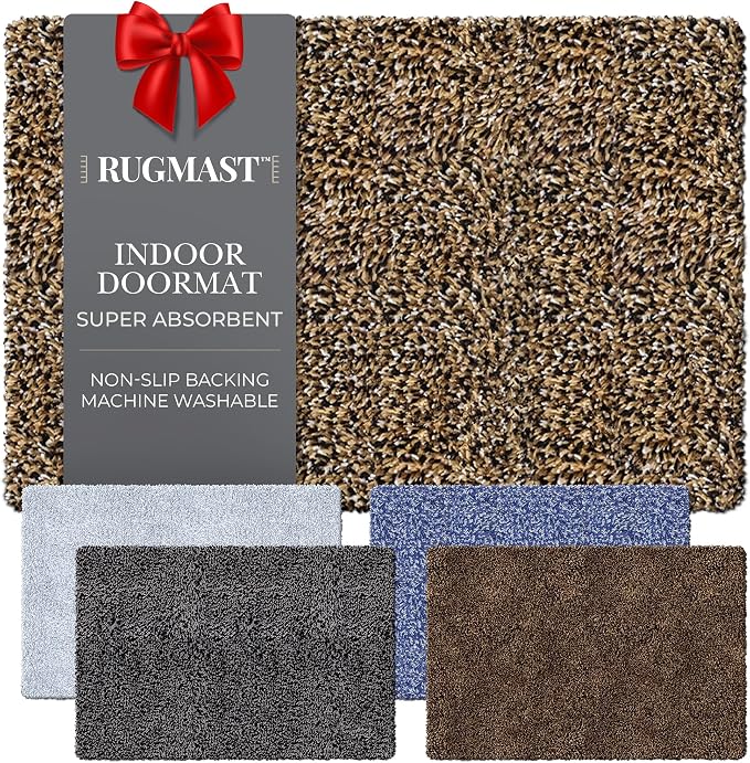 Premium Microfiber Indoor Door Mat – 32"x48" Washable Entry Mat, Waterproof by RugMast