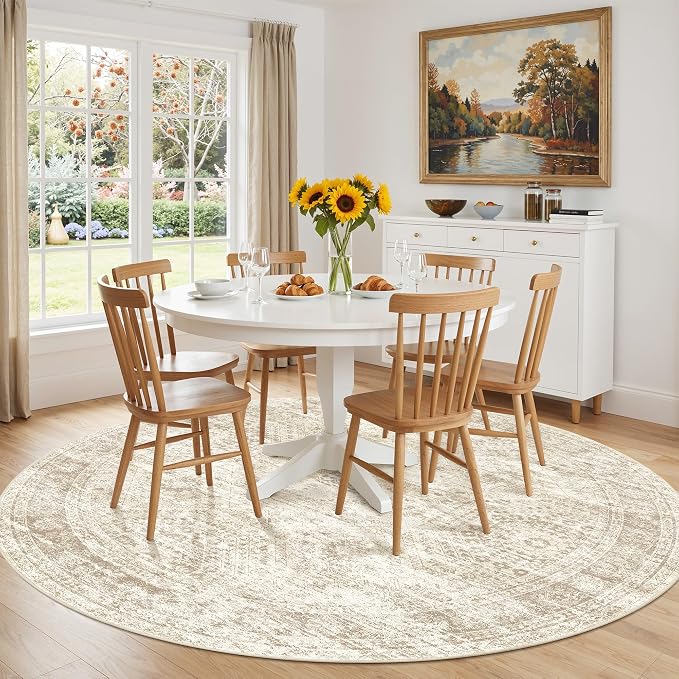 Round Rug 6ft, Washable Circle Rug - Image 4