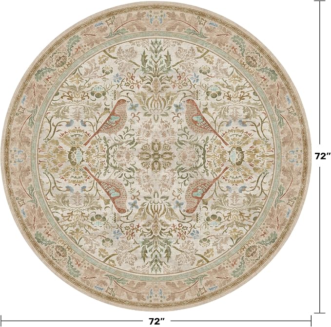 Hazo Haus Beige 6ft Round Rug for Living Room - Image 2