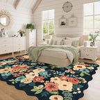 DUKINO 6x9 Area Rug, Floral Washable Rugs - Image 3