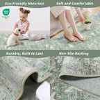 2x8 Washable Hallway Runner Rug – Non-Slip Modern Abstract Neutral Low-Pile - Image 5