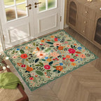 Rugcomf Door Mat Indoor Entrance 2x3 Rug Machine Washable Boho Floral Small by Rugcomf