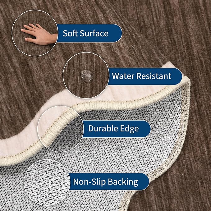 GarveeHome Scalloped Washable Area Rug 6 x 9 Rugs - Image 4