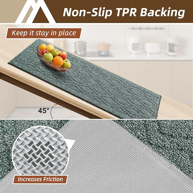 COSY HOMEER Kitchen Rugs Sets 2PCS, Non-Slip Washable Kitchen Mats - Image 3