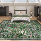 AMTOVO 8x10 Washable Area Rugs for Living Room, Non-Slip Large Soft Boho Floral - Image 3