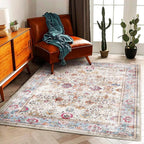 CHAMPLANT 5'x7' Washable Vintage Area Rug Traditional Floor Cover Foldable by CHAMPLANT