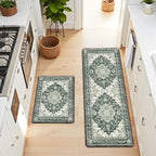 Boho Kitchen Mats for Floor 2 Piece Set Anti Fatigue Cushioned PVC Kitchen Rugs - Image 8