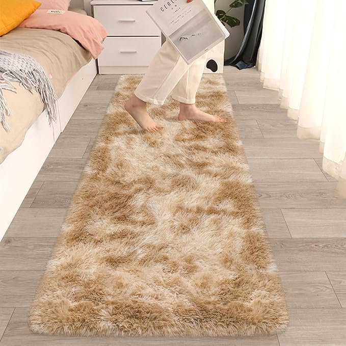 2x6 Soft Fluffy Beige Runner Rug - Image 9