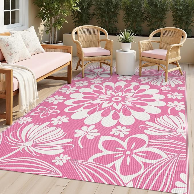 Ileading Outdoor Patio Rug, Waterproof Plastic Straw Mat, Portable Outside Deck by Ileading