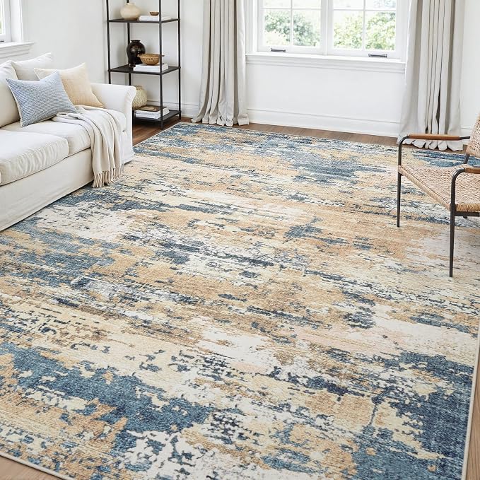 Area Rugs 5x7 Living Room: Large Soft Washable Rug Modern Abstract Anti-Skid by GENTDRIZZ