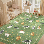DUKINO 8x10 Area Rug, Non Slip Washable Animal Dog Rug - Image 2