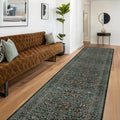 Dark Green Washable 3x12 Extra Long Runner Rug by HazoHaus