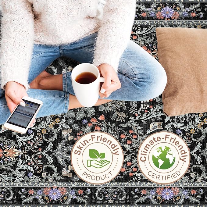 3x6 Washable Non-Slip Kitchen Runner Rug – Vintage Botanical - Image 8