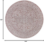 JONATHAN Y Boho Medallion Indoor Outdoor Round Area Rug 9 Ft Red/Taupe - Image 2