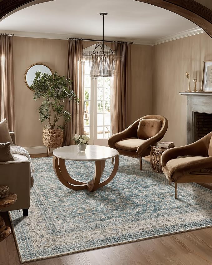 Machine Washable Living Room Rug: 5x7 Area Rugs by palohom