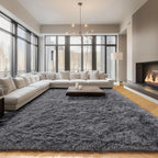 ONASAR Grey Area Rugs 9x12 Living Room, Soft Plush Thick Shaggy Big Floor Carpet - Image 7