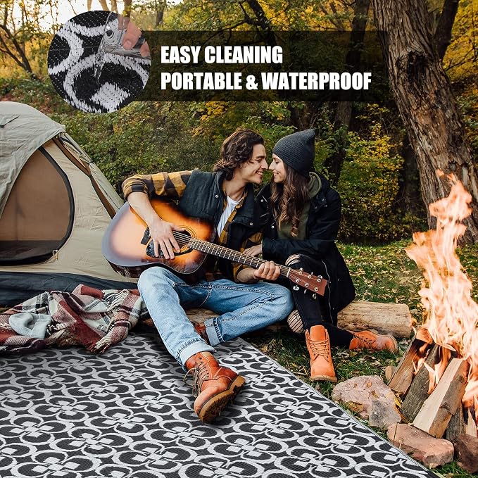HUGEAR Outdoor Rug, Large Waterproof Outdoor Area Rug, Reversible Portable - Image 3