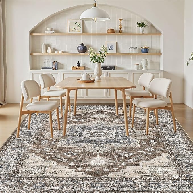 10x12 Area Rugs Living Room: Washable Vintage Rug Large Non-Slip Stain - Image 4